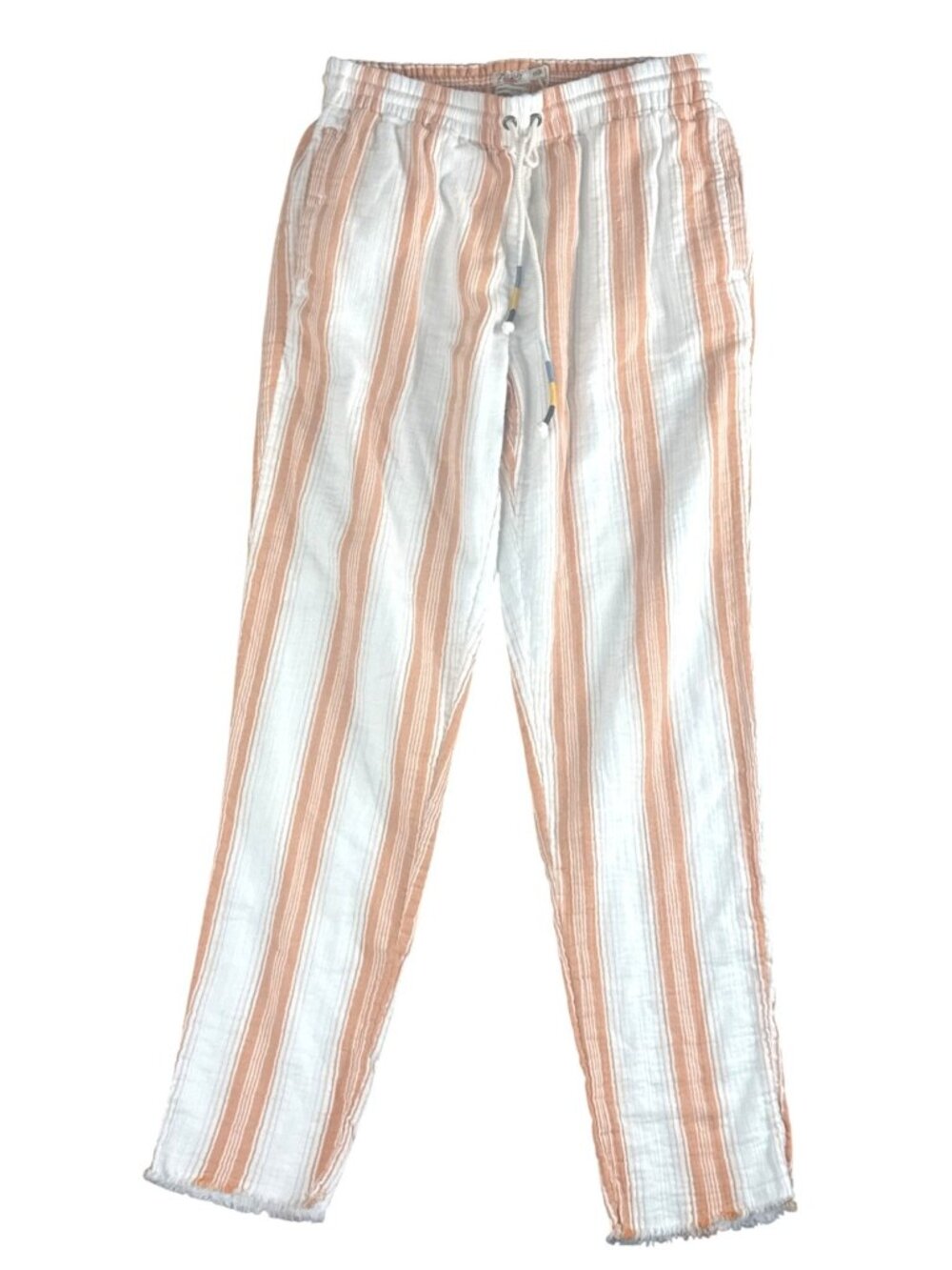 Faherty Organic Cotton Gauze Striped Lounge Pants XS Pull On Beach Coastal
